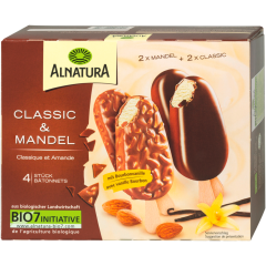 Alnatura Bio Classic & Mandel Eis 4 Stück 