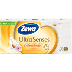 Zewa Ultra Senses Mandelmilch Toilettenpapier 4-lagig 8 x 135 Blatt 