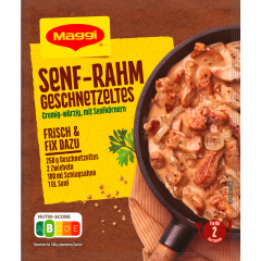 Maggi Idee für... Senf-Rahm Geschnetzeltes für 2 Portionen 