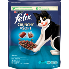 felix Crunchy & Soft mit Lachs, Thunfisch & Gemüse 950 g 