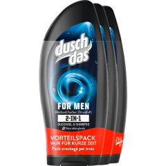 duschdas For Men 2 in 1 Duschgel & Shampoo 3 x 250 ml 