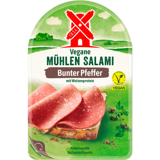Rügenwalder Mühle Vegane Mühlen Salami mit buntem Pfeffer 80 g 
