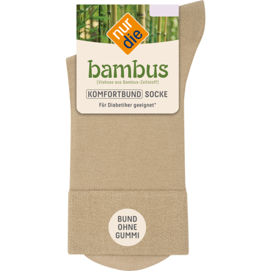 nur die Damen Bambus Komfort Socke leinen Gr. 39-42 