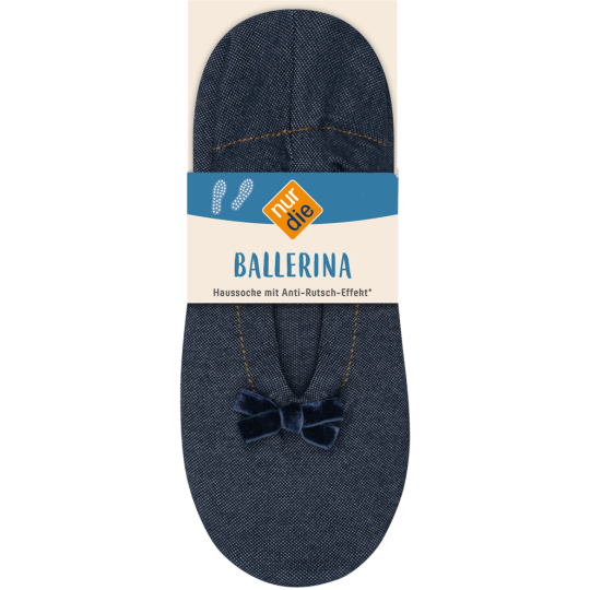 nur die Damen Ballerina Haussocke jeansmelange Gr. 39-42 