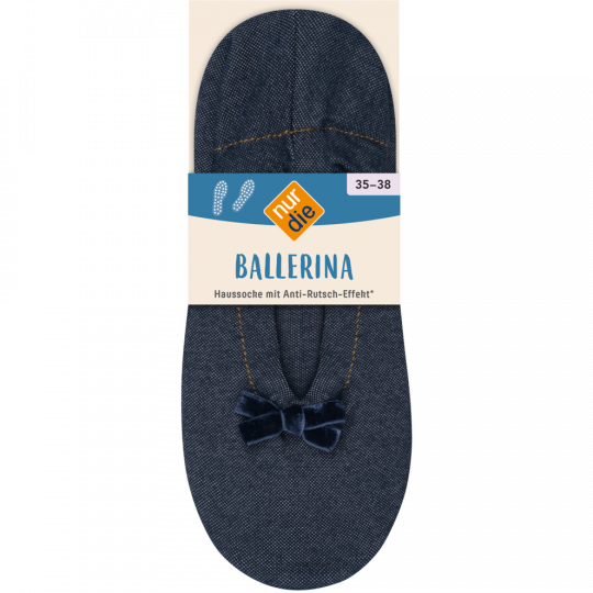 nur die Damen Ballerina Haussocke schwarz Gr. 35-38 