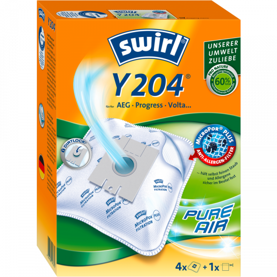 Swirl Y 204 MicroPor® Plus Staubsaugerbeutel 4 Stück 