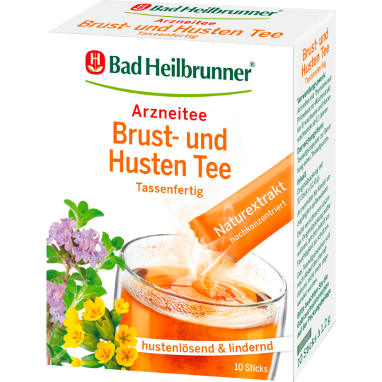 Bad Heilbrunner Brust- und Husten Tee 10 Sticks 