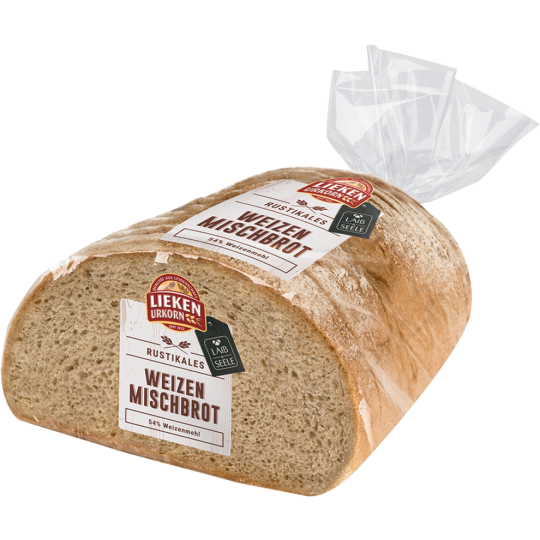 LIEKEN URKORN Laib & Seele Weizenmischbrot 14 Scheiben 