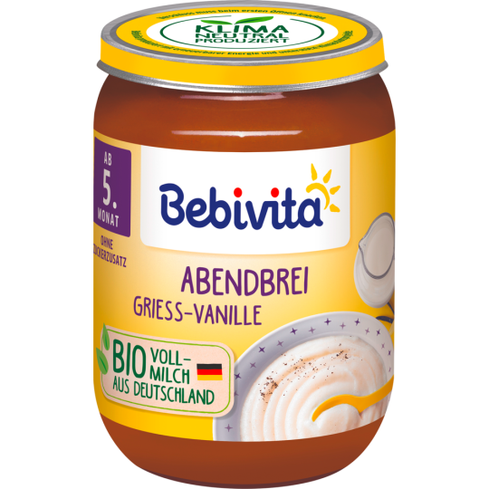 Bebivita Bio Abendbrei Grieß-Vanille ab 5. Monat 190 g 