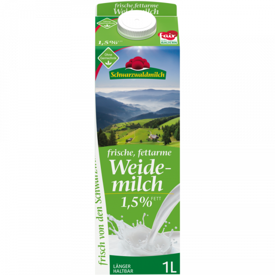 Schwarzwälder frische fettarme Weidemilch 1,5 % Fett 1 l 