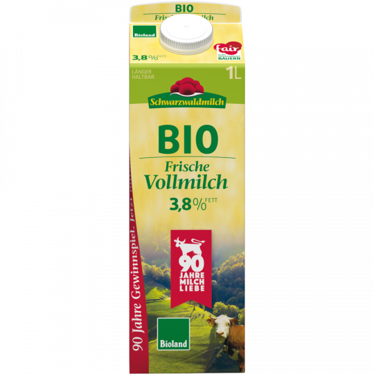Schwarzwaldmilch Bio Frische Vollmilch 3,8 % Fett 1 l 