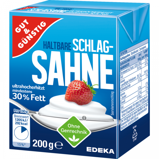 GUT&GÜNSTIG Haltbare Schlagsahne 200 g 
