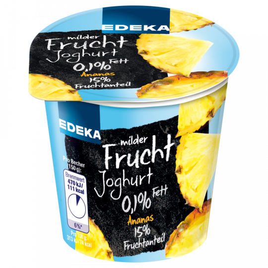 EDEKA Fruchtjoghurt 0,1% Fett Ananas 150 g 