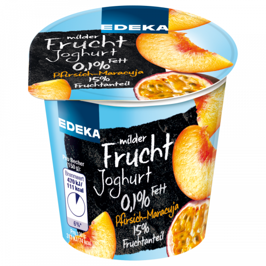 EDEKA Fruchtjoghurt 0,1% Fett Pfirsich-Maracuja 150 g 