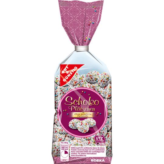 GUT&GÜNSTIG Schokoplätzchen mit Nonpareilles 200 g 