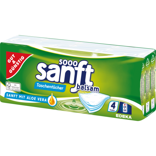 GUT&GÜNSTIG Taschentücher Balsam 15er 15 x 10 Stück 