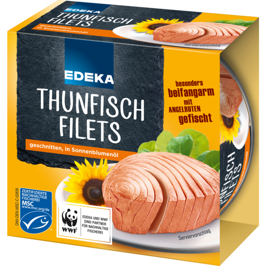 EDEKA Thunfischfilets in Sonnenblumenöl 185 g 
