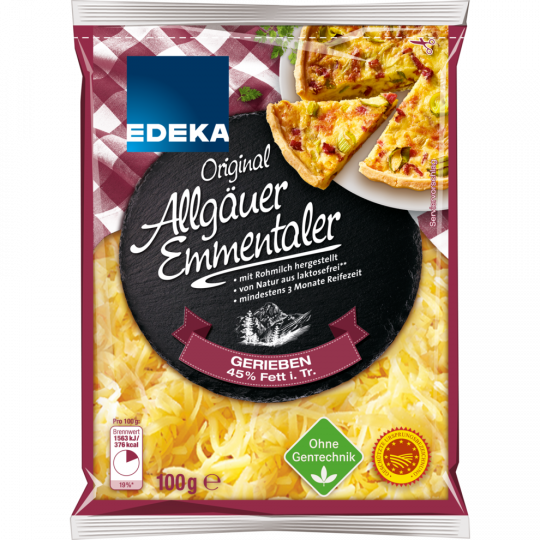 EDEKA Allgäuer Emmentaler gerieben 45% Fett i. Tr. 100 g 