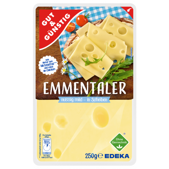 GUT&GÜNSTIG Emmentaler in Scheiben 45% Fett i. Tr. 250 g 