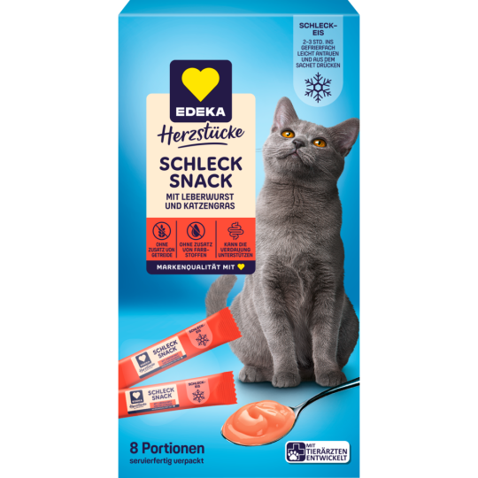 EDEKA Schleck Snack Leberwurst & Katzengras 8 x 15 g 