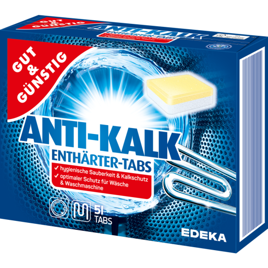 GUT&GÜNSTIG Anti Kalk Enthärter-Tabs 51 Stück 
