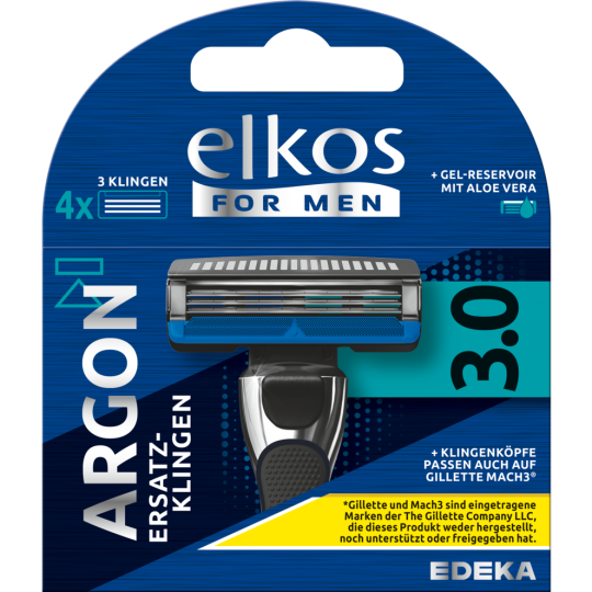 elkos FOR MEN Argon 3.0 Ersatzklingen 4 Stück 