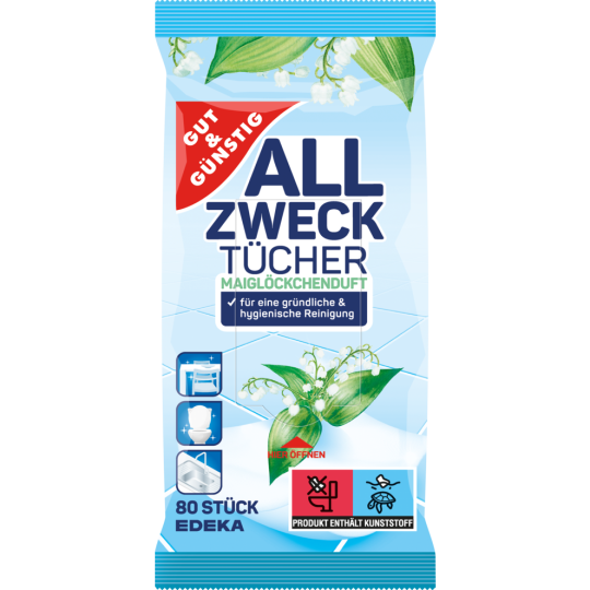 GUT&GÜNSTIG Allzwecktücher Maiglöckchenduft 80 Stück 
