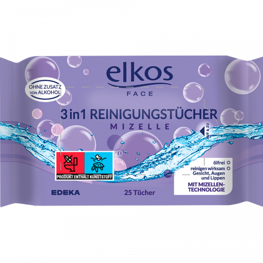 elkos FACE Reinigungstücher Mizelle 25 Stück 