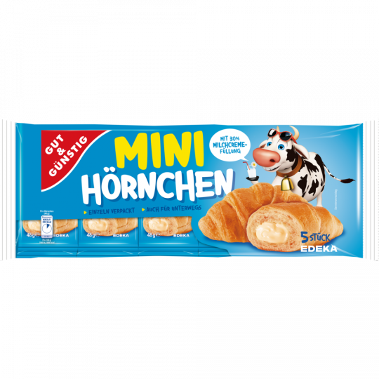 GUT&GÜNSTIG Mini-Hörnchen mit Milchcreme 240 g 