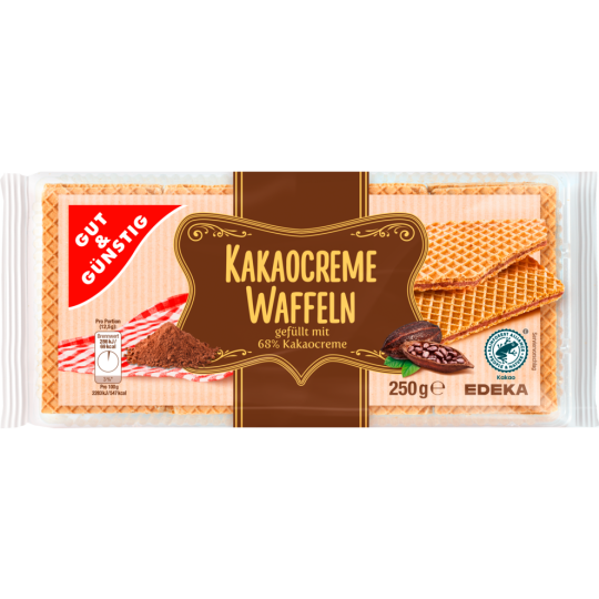 GUT&GÜNSTIG Waffel mit Kakaocreme 250 g 