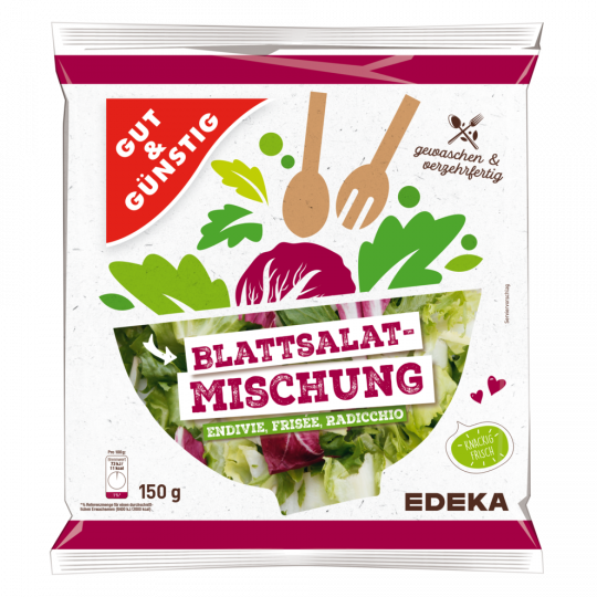 GUT&GÜNSTIG Salatmischung Blattsalat-Mix 150 g 