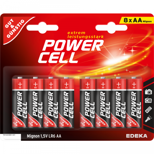 GUT&GÜNSTIG Alkaline Batterien Mignon AA (LR6) 8 Stück 