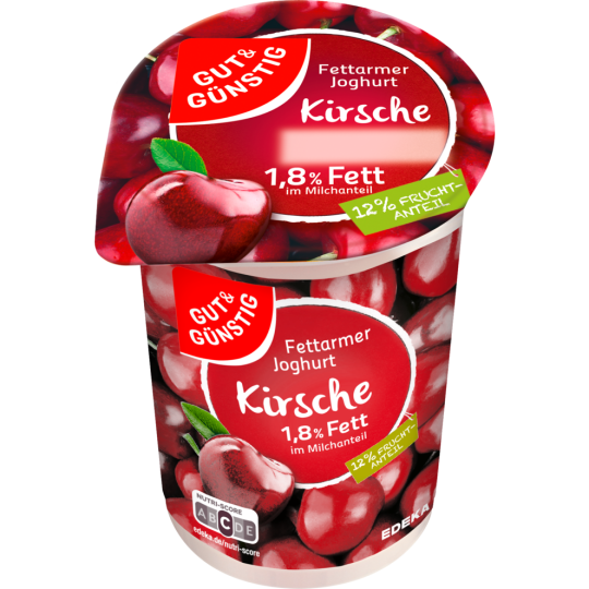 GUT&GÜNSTIG Fettarmer Fruchtjoghurt 1,8% Fett Schwarzkirsche 250 g 