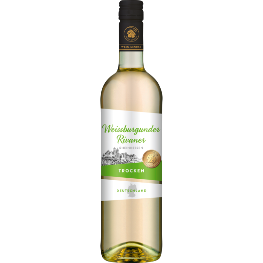 Wein-Genuss Weißburgunder Rivaner Rheinhessen Qualitätswein weiß 0,75 l 