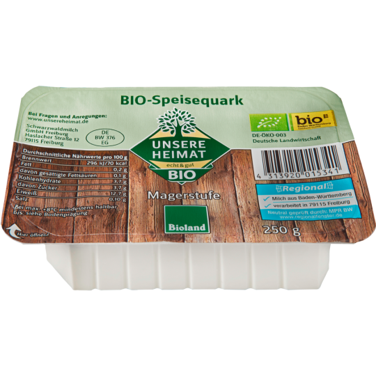 SW Unsere Heimat Bioland Bioland Speisequark Magerstufe 