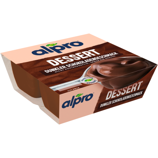 alpro Soja-Dessert Dunkle Schokolade feinherb 4 x 125 g 