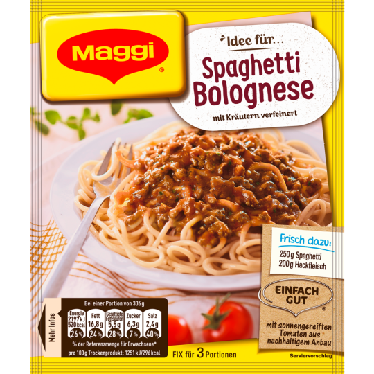 Maggi Idee für... Spaghetti Bolognese für 3 Portionen 