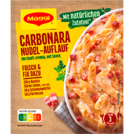 Maggi Idee für... Carbonara Nudel-Auflauf für 3 Portionen 