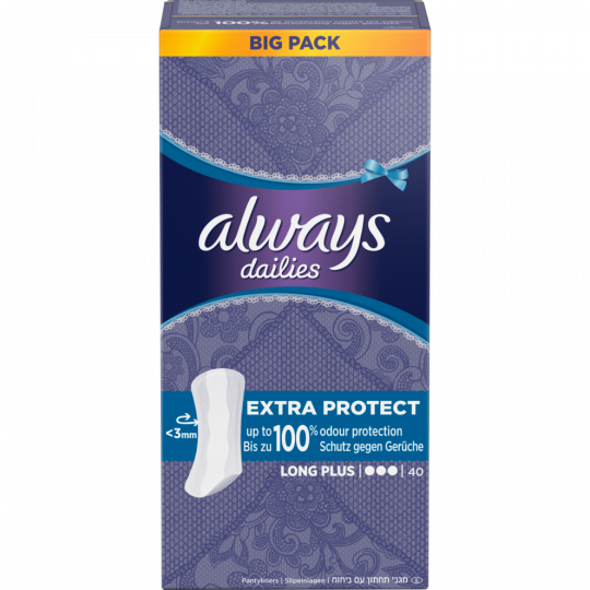 always Dailies Extra Protect Long Plus Slipeinlagen Big-Pack 40 Stück 