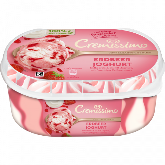 LANGNESE Cremissimo Erdbeer Joghurt 900 ml 