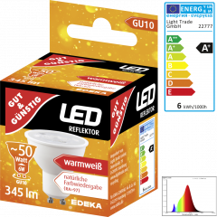 GUT&GÜNSTIG LED Reflektor GU10, 345 Lumen, 6 Watt 1 Stück 