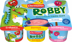 Ehrmann Robby Monster Backe Früchte-Quark Erdbeere/Banane/Himbeere 6 x 50 g 