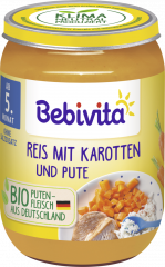 Bebivita Bio Reis mit Karotten und Pute ab 5. Monat 190 g 