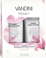 VANDINI Hydro Magnolienblüte & Mandelmilch Pflegedusche + Body Lotion Geschenkverpackung 400 ml 