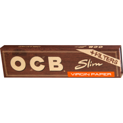 OCB Unbleached Virgin Slim 32 Blatt + Tips 