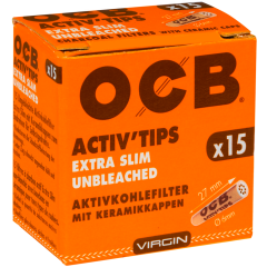 OCB Activ Tips Extra Slim Unbleached 15 Stück 