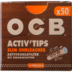 OCB Activ Tips Slim Unbleached 7 mm 50 Stück 