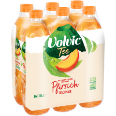 Volvic Tee mit Pfirsich-Geschmack 1,5 l - Klarsicht- / Packung 6 x          1.500L 