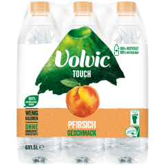 Volvic Touch Pfirsich-Geschmack 1,5 l - Klarsicht- / Packung 6 x          1.500L 