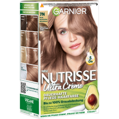 Garnier Nutrisse Creme Dauerhafte Pflege-Haarfarbe 7N Nude Natürliches Mittelblond 